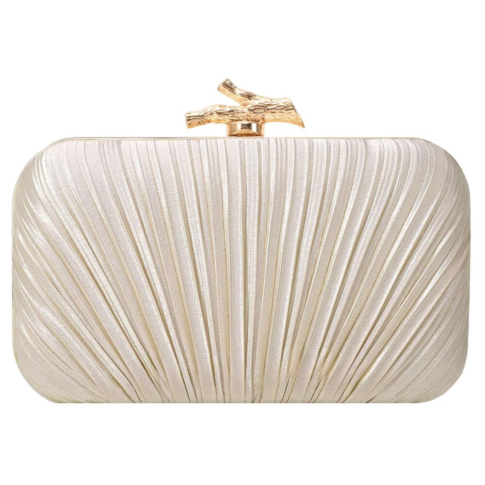 1554 Gold Clutch Purses Evening Bag Satin Pleated Evening Bags Formal